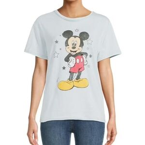 Mickey Mouse Vintage Wash Knit Graphic Tee T Shirt Size Large Junior's New